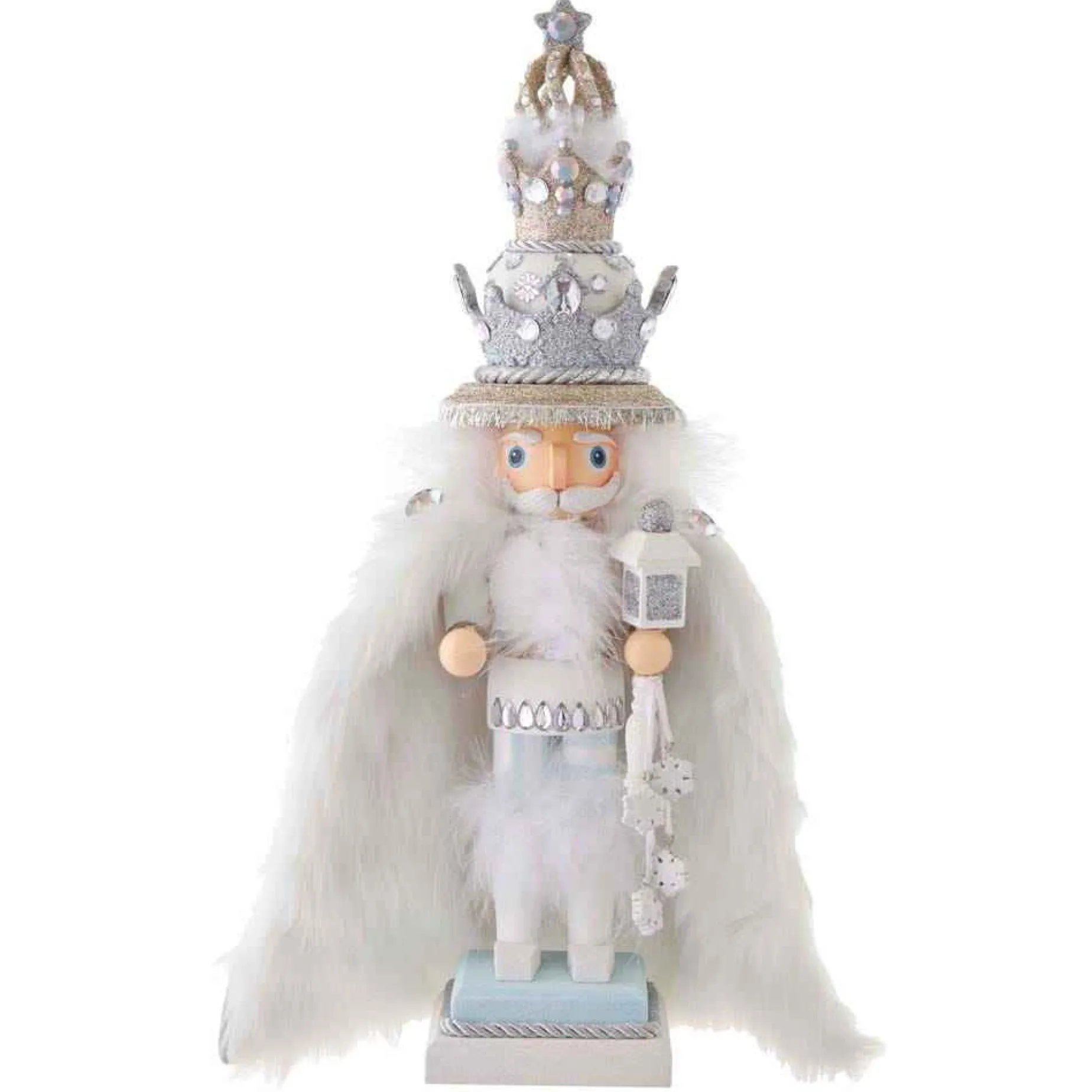 Kurt Adler Tabletop Items* 18-Inch Hollywood White Fur King Nutcracker