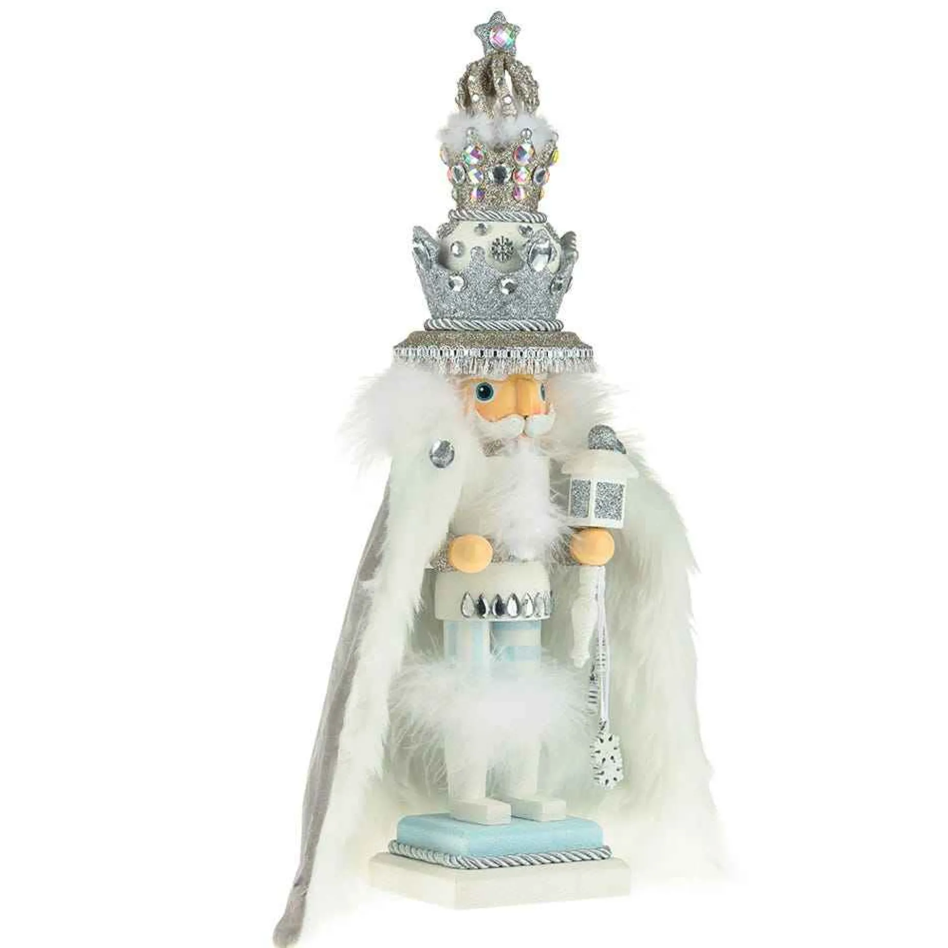 Kurt Adler Tabletop Items* 18-Inch Hollywood White Fur King Nutcracker