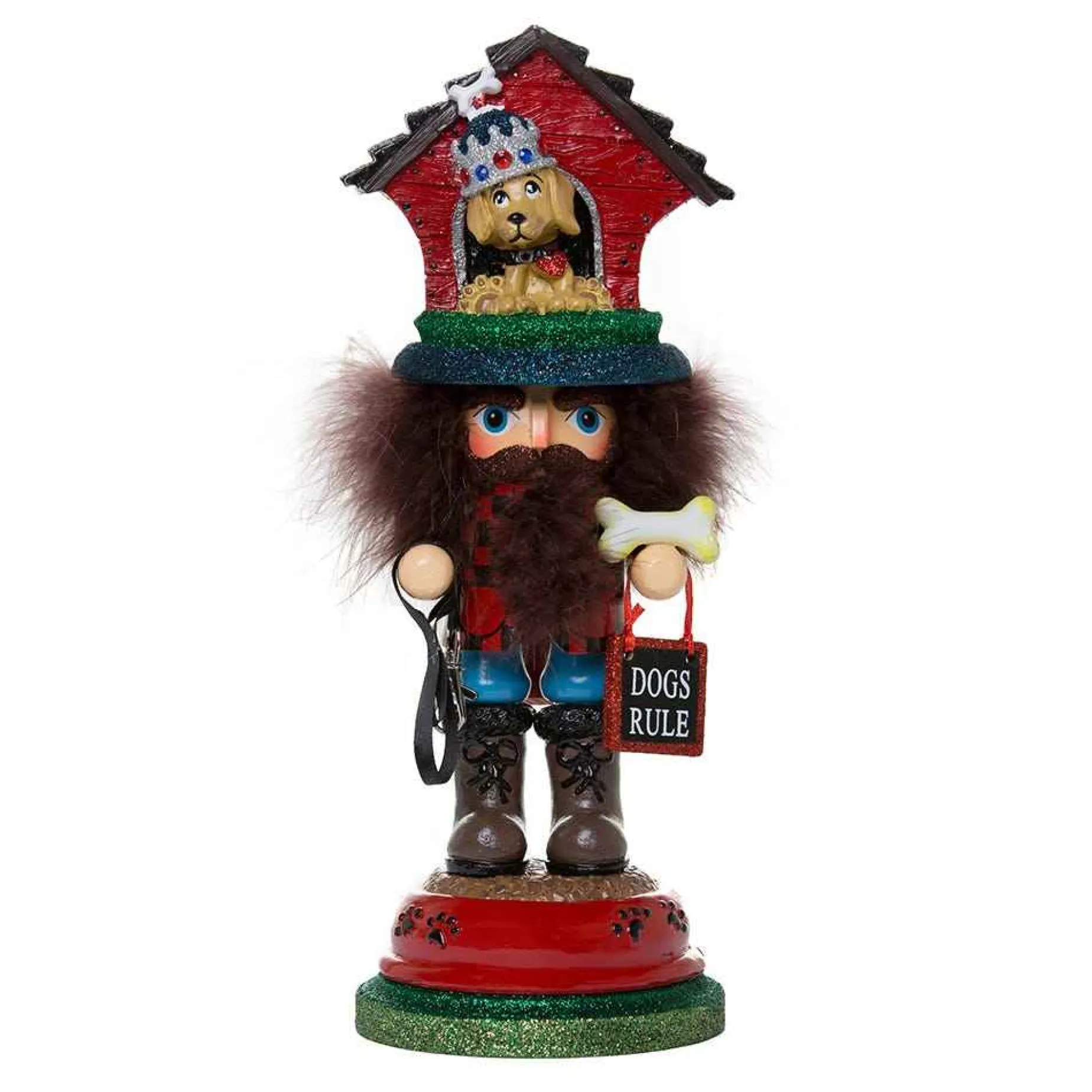 Kurt Adler Tabletop Items* 13-Inch Hollywood Doghouse Hat Nutcracker