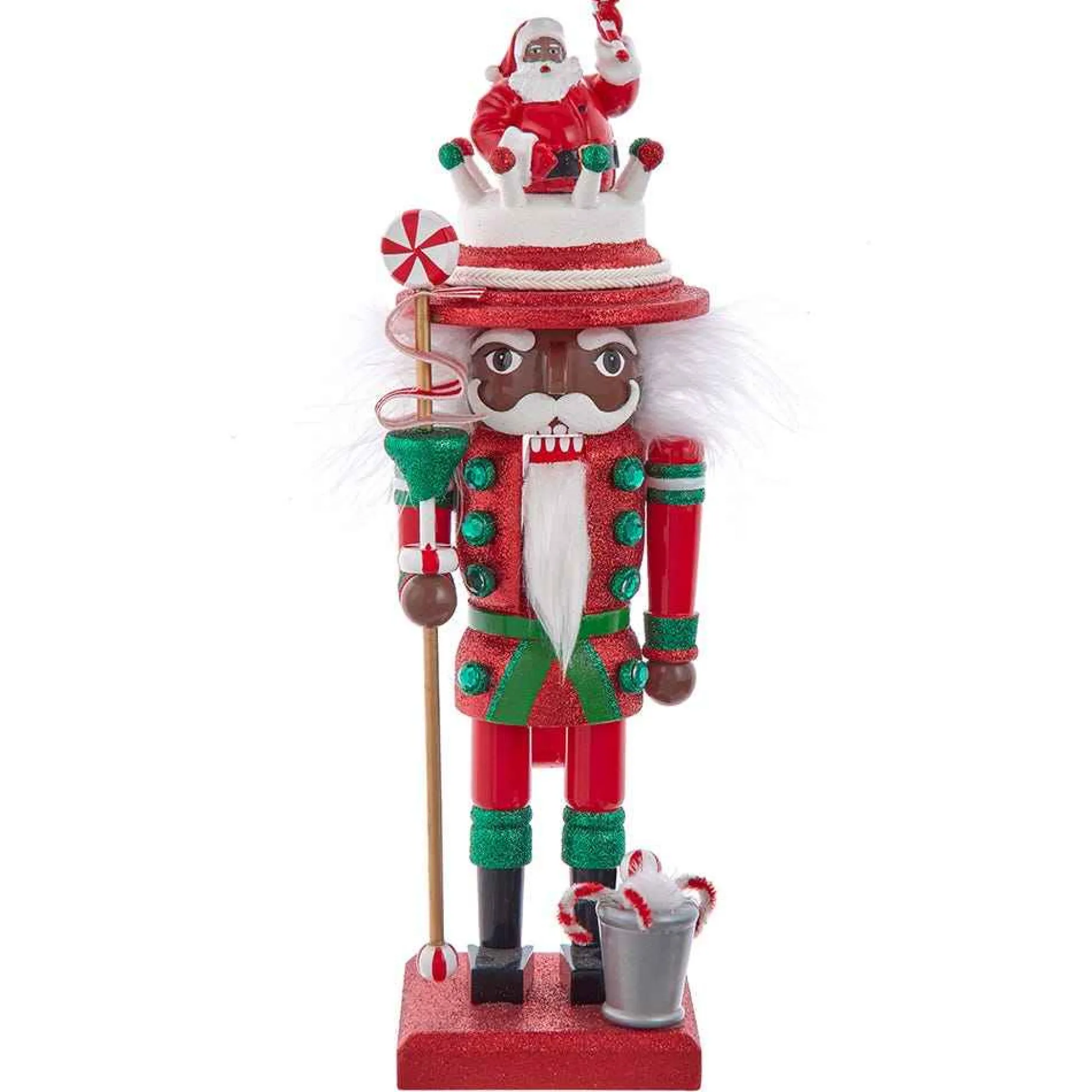 Kurt Adler Tabletop Items* 10-Inch Hollywood Black Nutcracker With Santa Hat