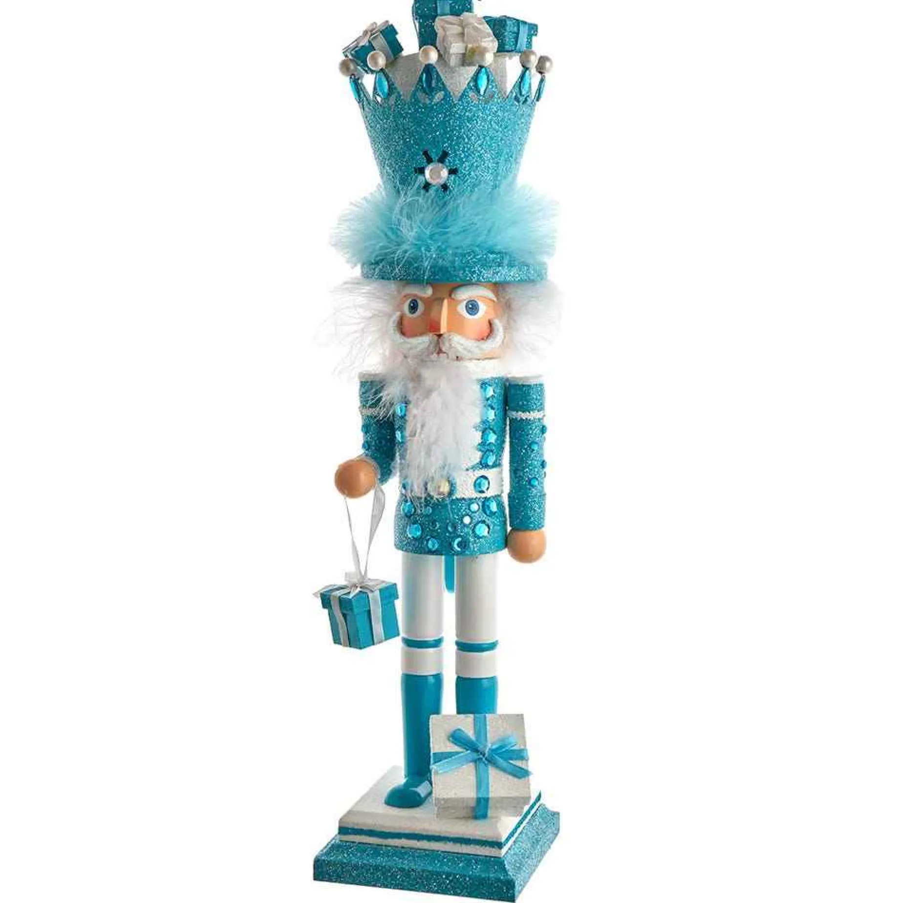 Kurt Adler Tabletop Items* 18-Inch Hollywood Blue Giftbox Soldier Nutcracker