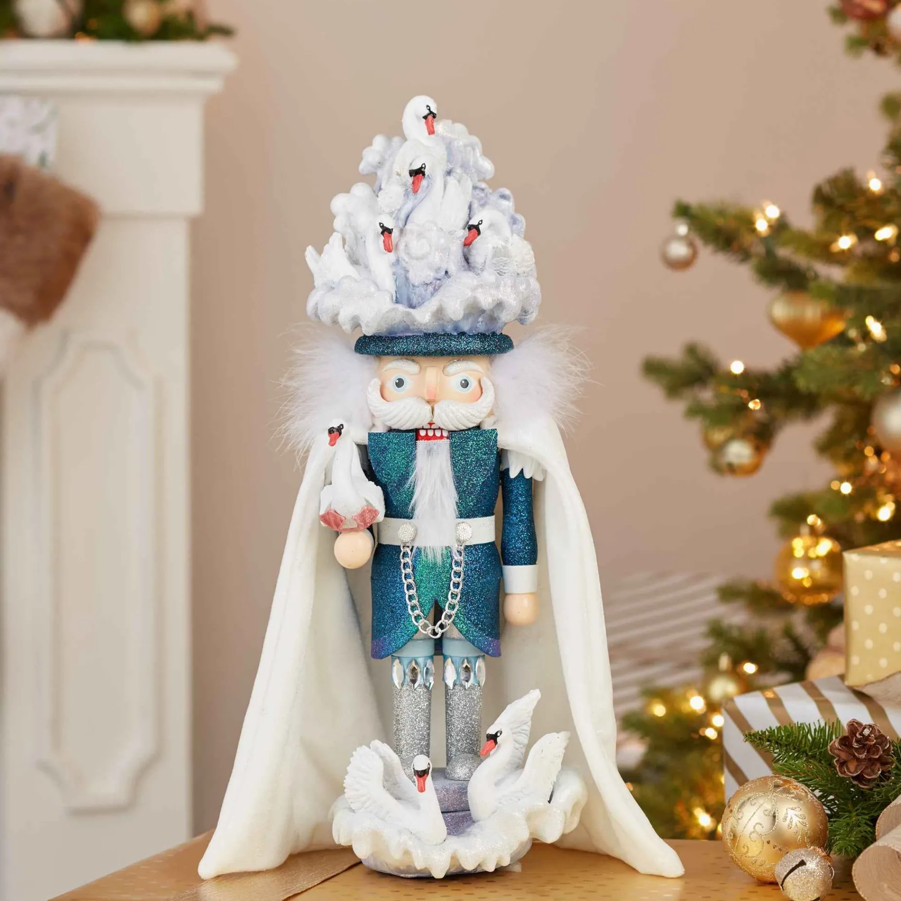 Kurt Adler Tabletop Items* 18-Inch Hollywood 7 Swans Swimming Nutcracker