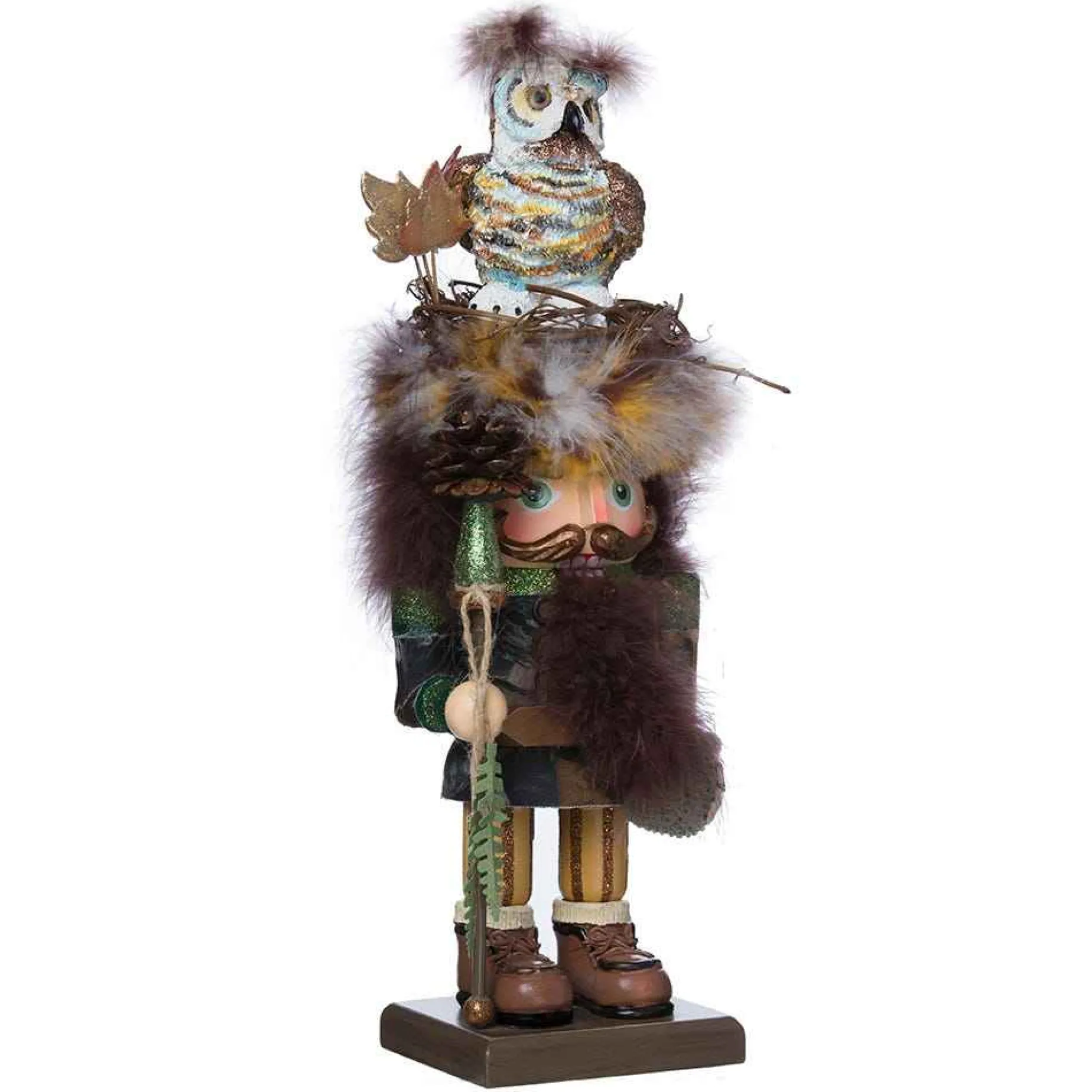 Kurt Adler Tabletop Items* 16-Inch Hollywood Woodsman Nutcracker With Owl Hat