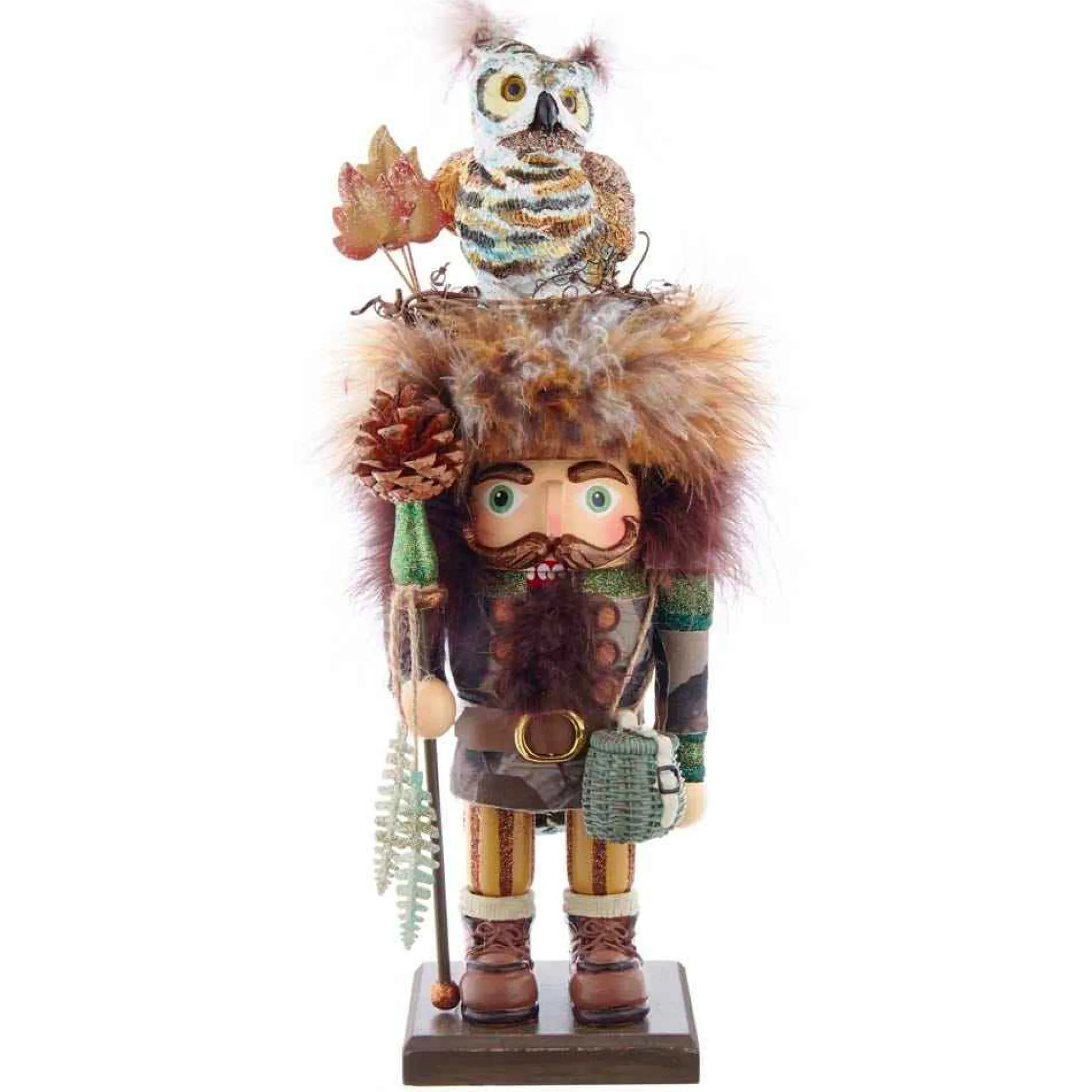 Kurt Adler Tabletop Items* 16-Inch Hollywood Woodsman Nutcracker With Owl Hat