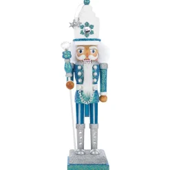 Kurt Adler Tabletop Items* 17-Inch Hollywood Turquoise/White Nutcracker