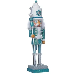 Kurt Adler Tabletop Items* 17-Inch Hollywood Turquoise/White Nutcracker