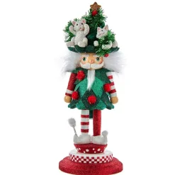 Kurt Adler Tabletop Items* 14-Inch Hollywood Cats In Tree Hat Nutcracker