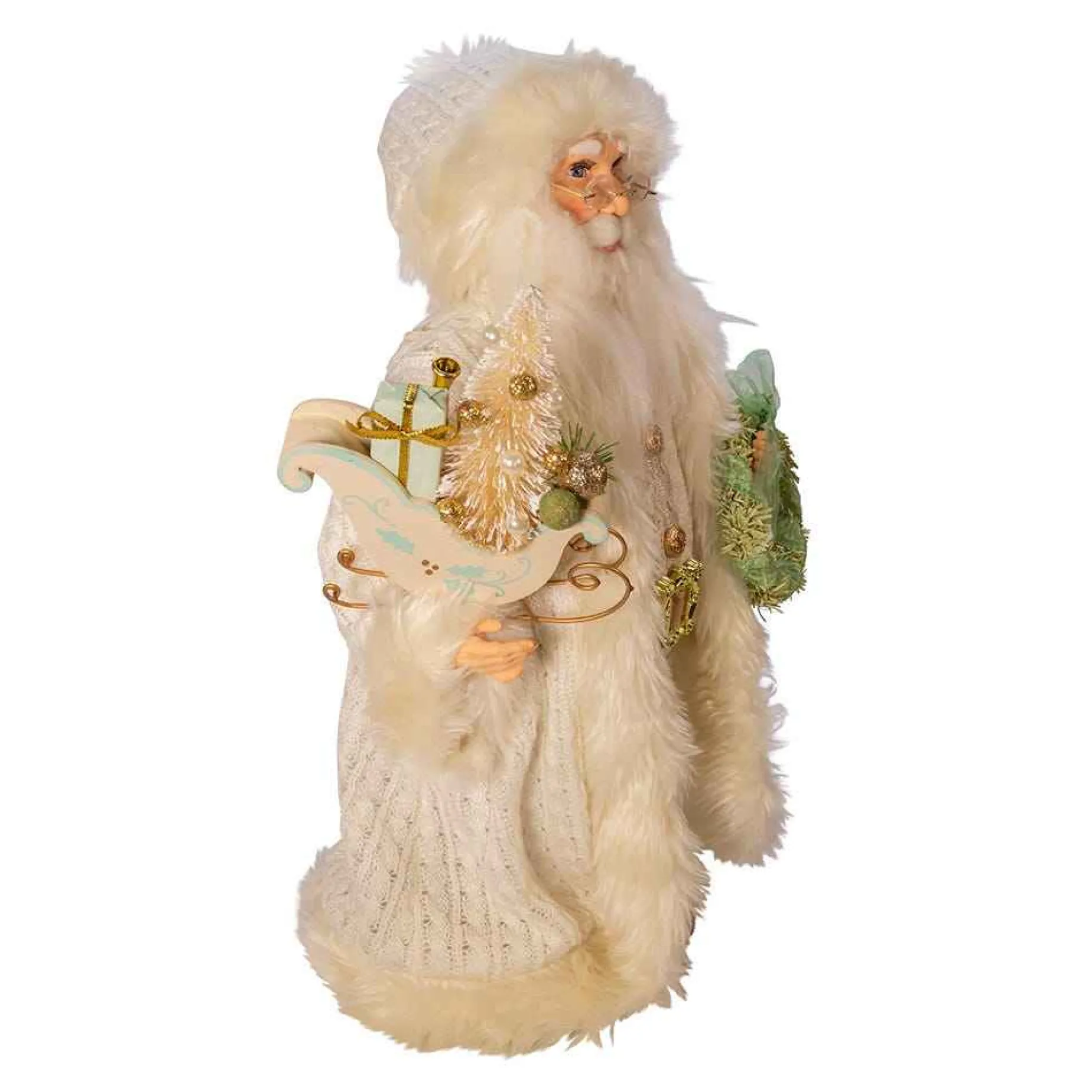 Kurt Adler Tabletop Items* 18-Inch Kringle Klaus Winter White Santa