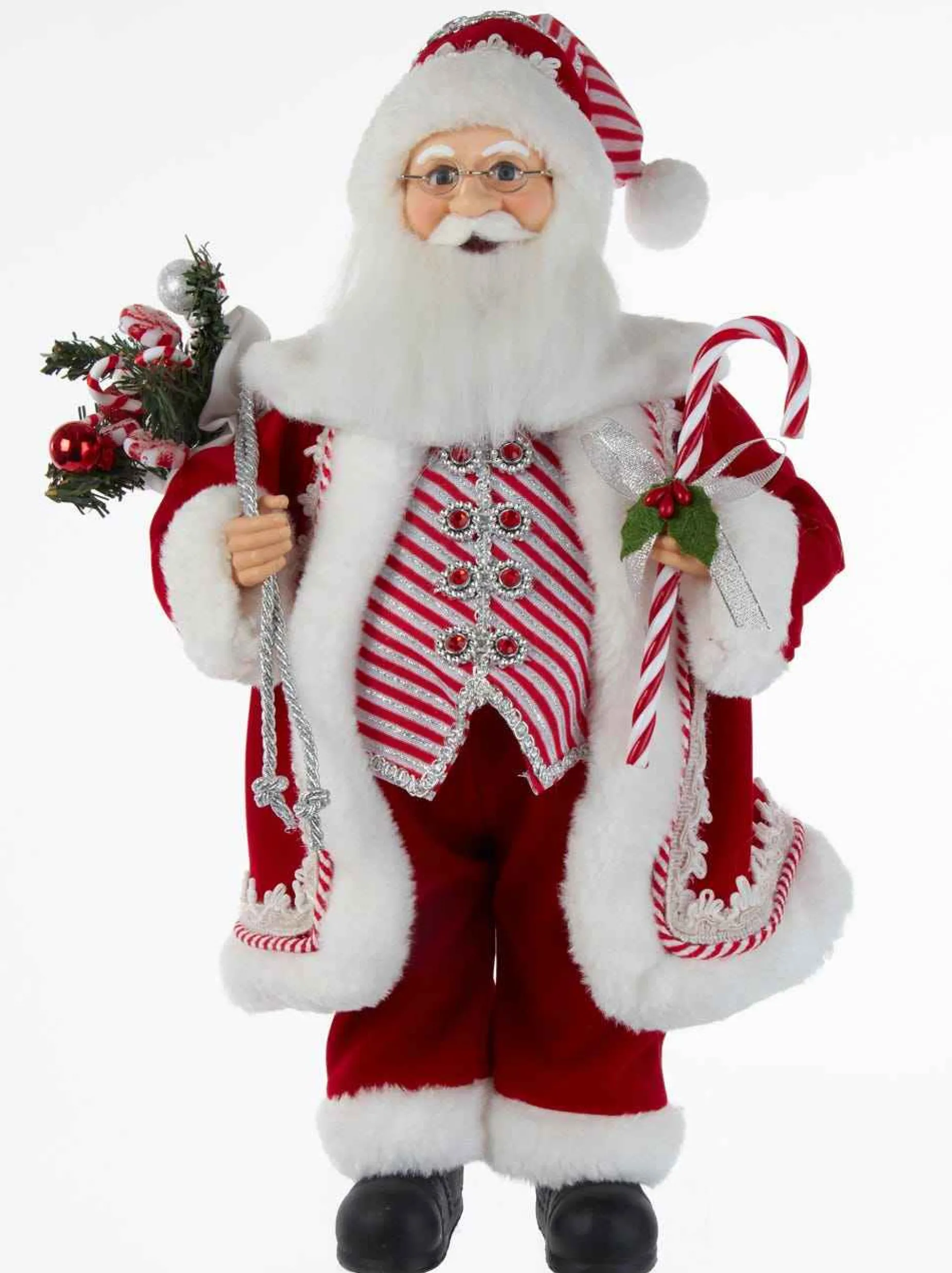 Kurt Adler Tabletop Items* 17.5-Inch Kringle Klaus Peppermint Santa