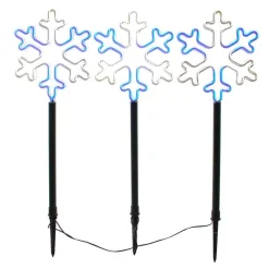 Kurt Adler Lawn And Outdoor Decor* 26-Inch Multi-Color Led Snowflake Yard Stake Set