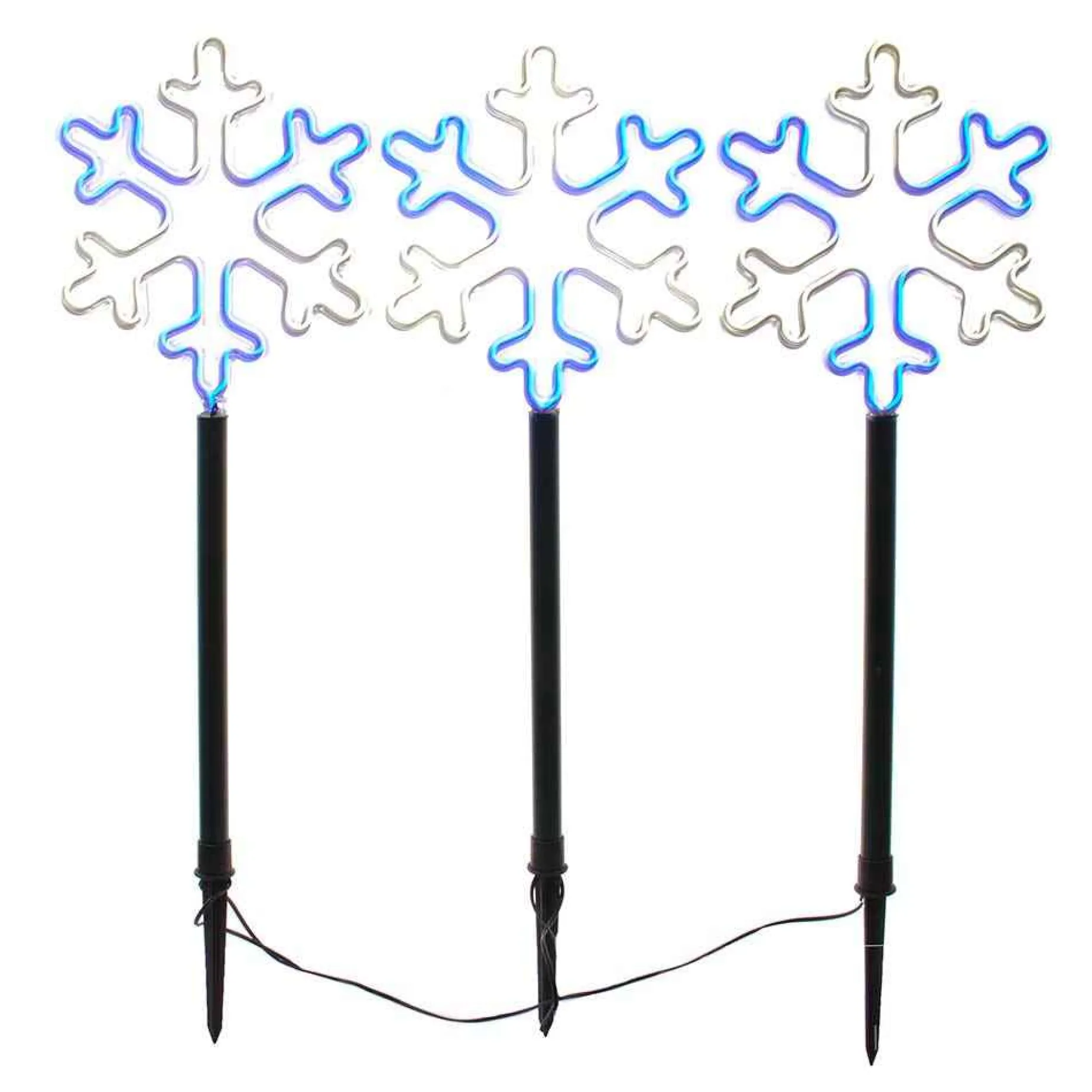 Kurt Adler Lawn And Outdoor Decor* 26-Inch Multi-Color Led Snowflake Yard Stake Set