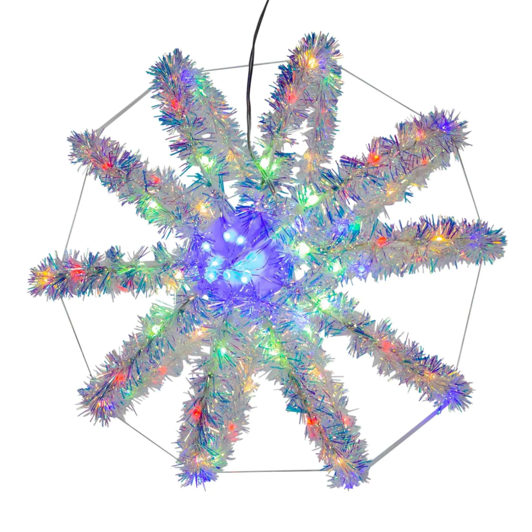 Kurt Adler Lawn And Outdoor Decor* 12-Inch Multi-Color Led Tinsel Foldable Sphere