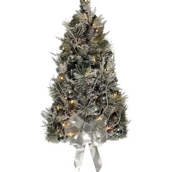 Kurt Adler Pre-Lit Trees* 26-Inch Pre-Lit Snowy Silver Wall Tree