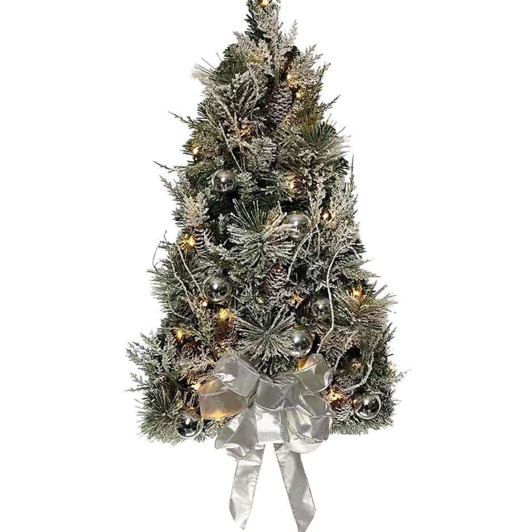 Kurt Adler Pre-Lit Trees* 26-Inch Pre-Lit Snowy Silver Wall Tree