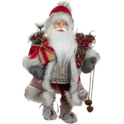 Kurt Adler Tabletop Items* 18-Inch Red And White Santa With Gift Box And Bells