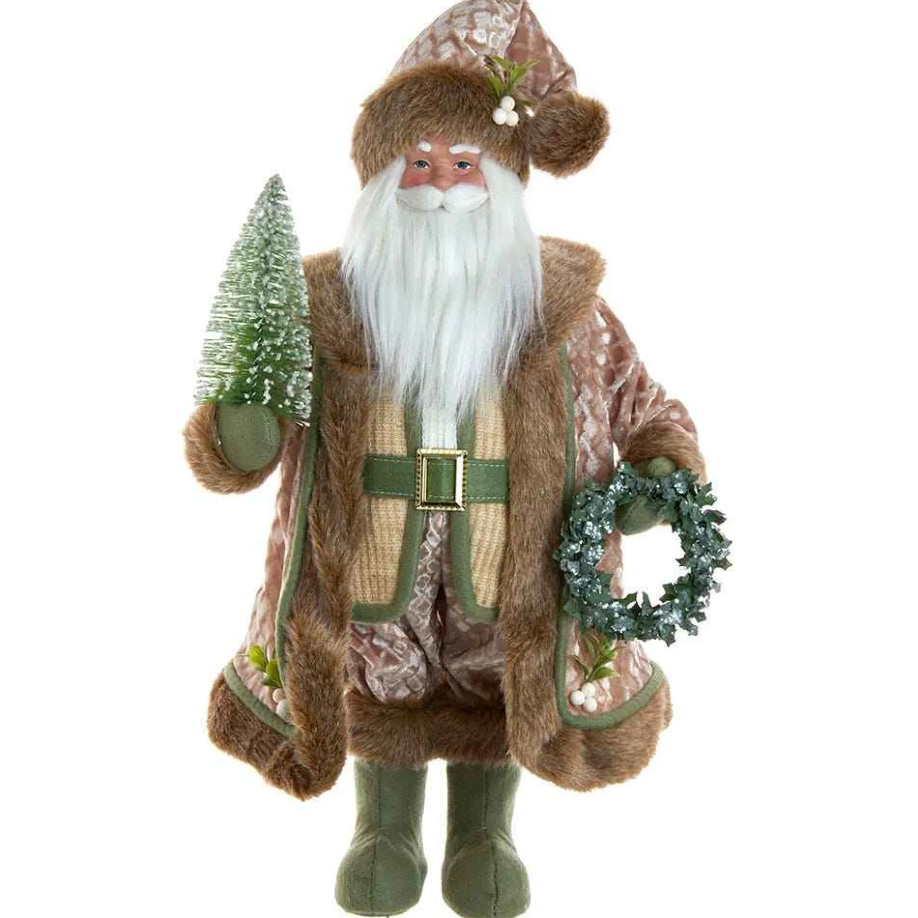 Kurt Adler Tabletop Items* 18-Inch Sage And Neutral Santa Table Piece