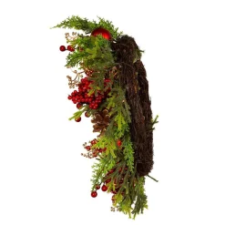 Kurt Adler Wreaths* 24-Inch Un-Lit Decorated Green Rattan Wreath