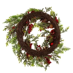 Kurt Adler Wreaths* 24-Inch Un-Lit Decorated Green Rattan Wreath