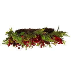 Kurt Adler Wreaths* 24-Inch Un-Lit Decorated Green Rattan Wreath