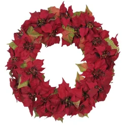 Kurt Adler Wreaths* 24-Inch Unlit Poinsettia Wreath