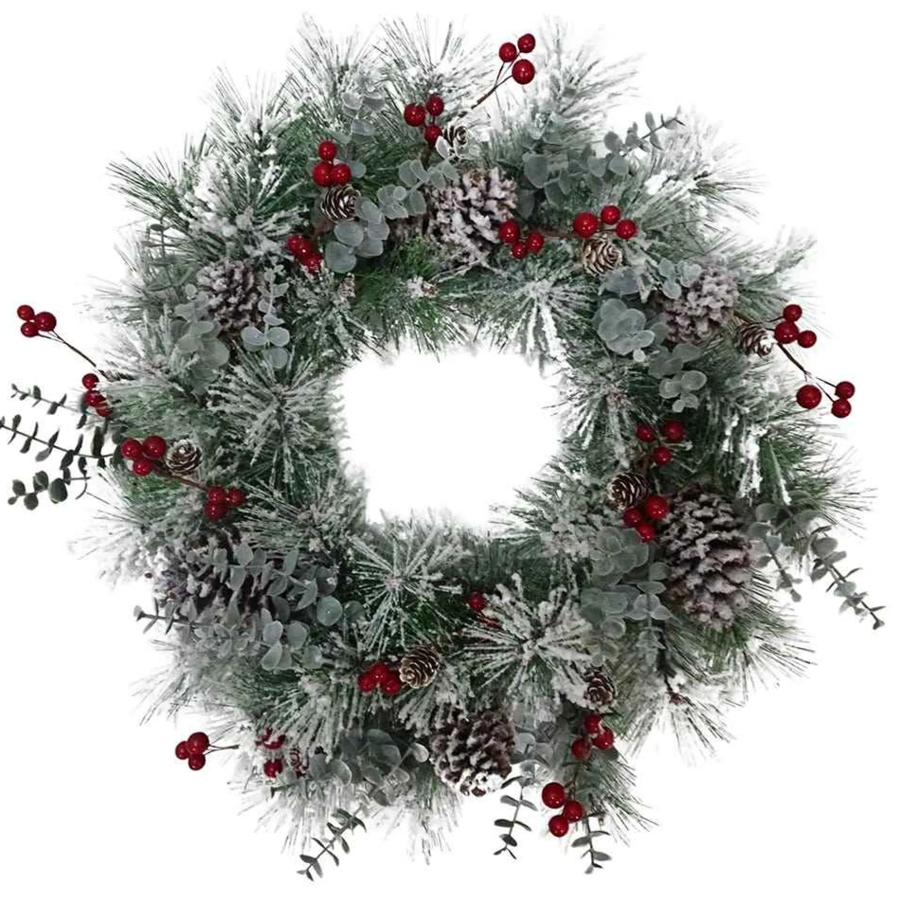 Kurt Adler Wreaths* 24-Inch Unlit Red Berries And Pinecone Wreath