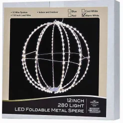 Kurt Adler Lawn And Outdoor Decor* 12-Inch Warm White Led Foldable Metal Sphere