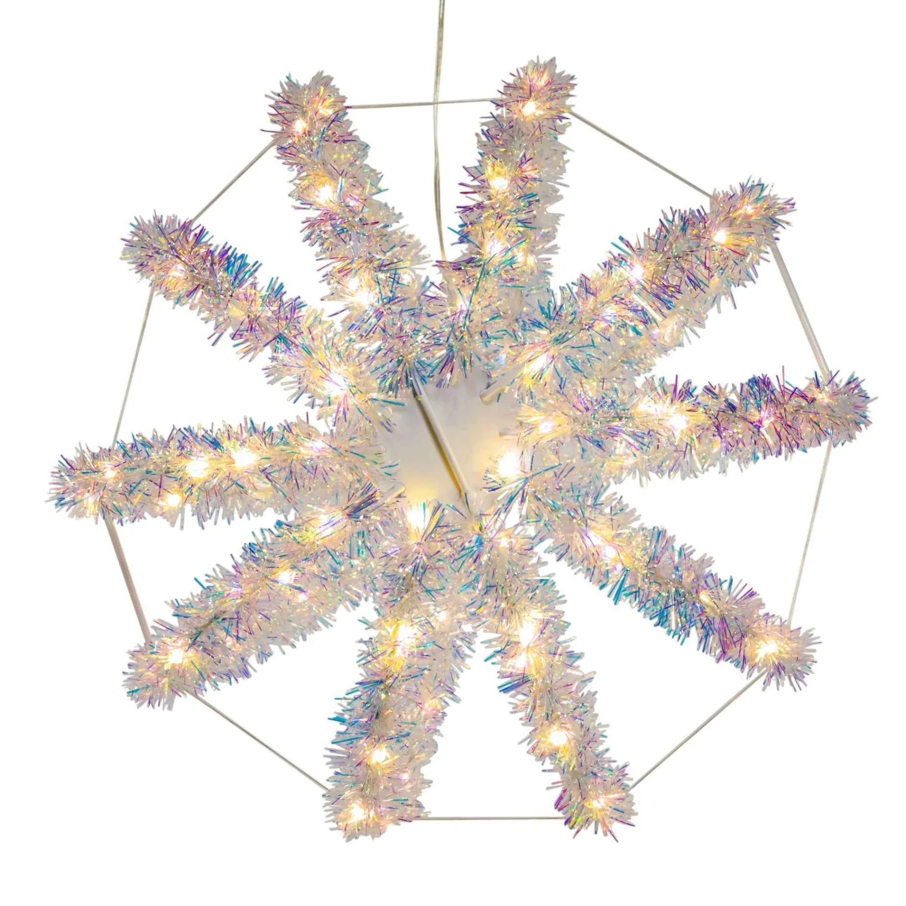 Kurt Adler Lawn And Outdoor Decor* 12-Inch Warm White Led Tinsel Foldable Sphere