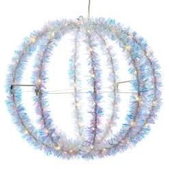 Kurt Adler Lawn And Outdoor Decor* 12-Inch Warm White Led Tinsel Foldable Sphere