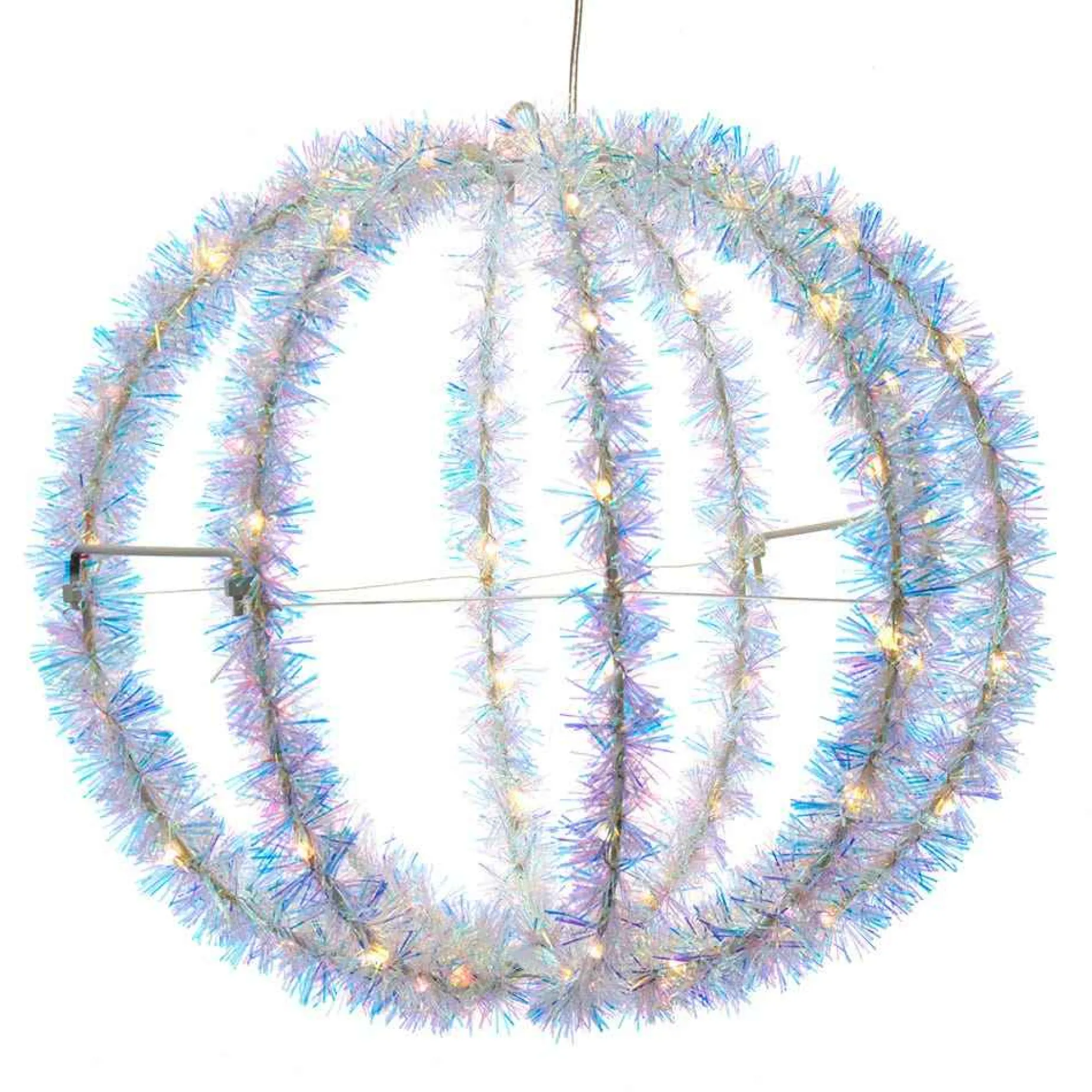 Kurt Adler Lawn And Outdoor Decor* 12-Inch Warm White Led Tinsel Foldable Sphere