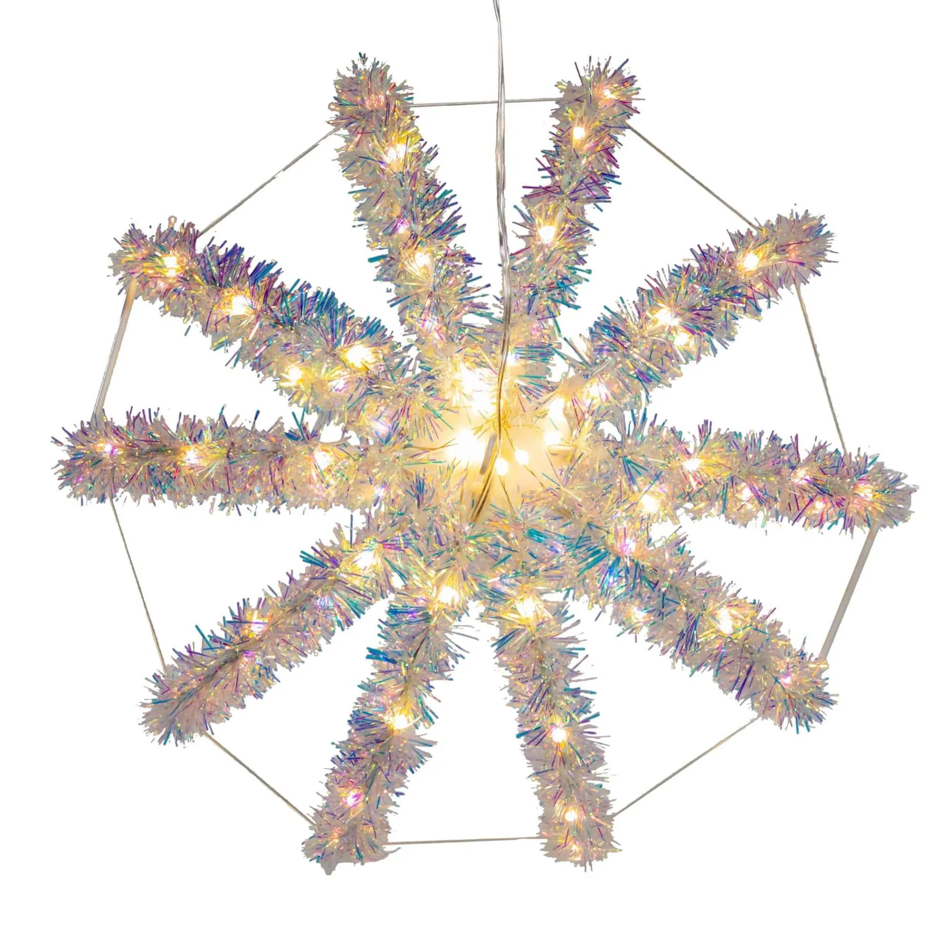 Kurt Adler Lawn And Outdoor Decor* 12-Inch Warm White Led Tinsel Foldable Sphere