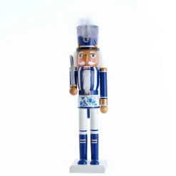 Kurt Adler Tabletop Items* 15-Inch Wooden Delft Blue Nutcracker