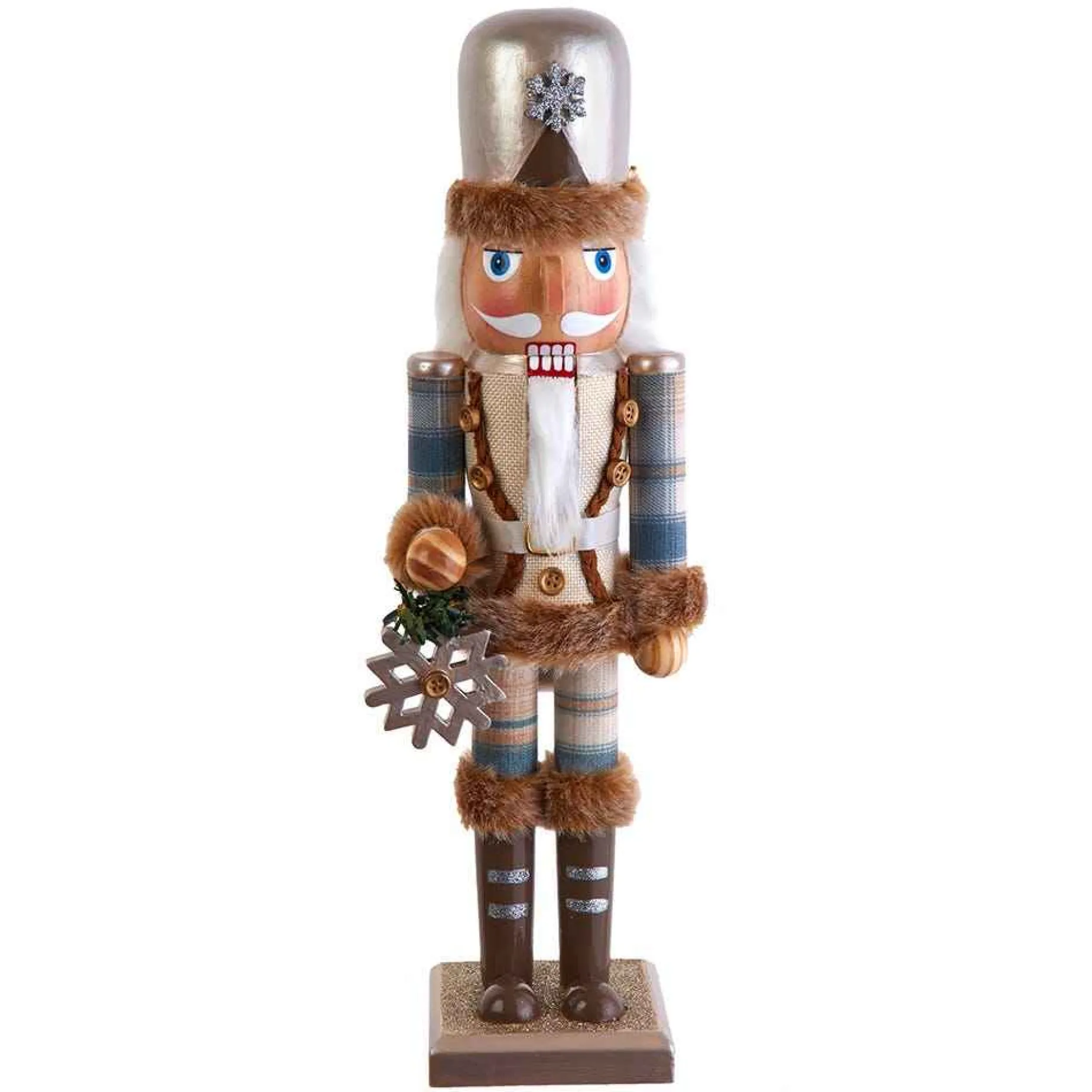 Kurt Adler Tabletop Items* 15-Inch Wooden Rustic Glamour Nutcracker