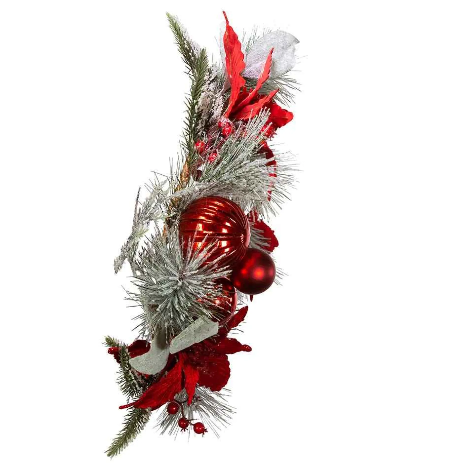Kurt Adler Wreaths* 20-Inch Wreath With Red Berries And Poinsettia