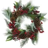 Kurt Adler Wreaths* 20-Inch Wreath With Red Berries, Leaves And Pinecones