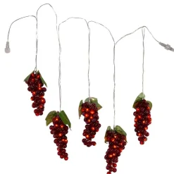 Kurt Adler Lawn And Outdoor Decor* 100-Light Burgundy Led Grape Light Set With 5 Grape Bunches