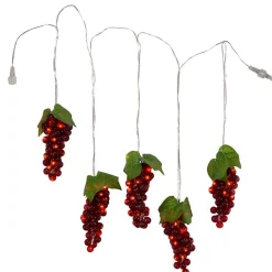 Kurt Adler Lawn And Outdoor Decor* 100-Light Burgundy Led Grape Light Set With 5 Grape Bunches