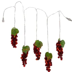 Kurt Adler Lawn And Outdoor Decor* 100-Light Burgundy Led Grape Light Set With 5 Grape Bunches