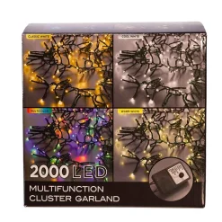 Kurt Adler Lawn And Outdoor Decor* 2000-Light 65-Foot Cluster Garland With Cool White Led Lights