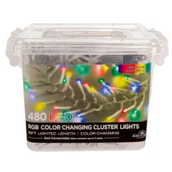 Kurt Adler Lawn And Outdoor Decor* 480-Light 15.7-Foot Rgb Led Connectable Cluster Garland