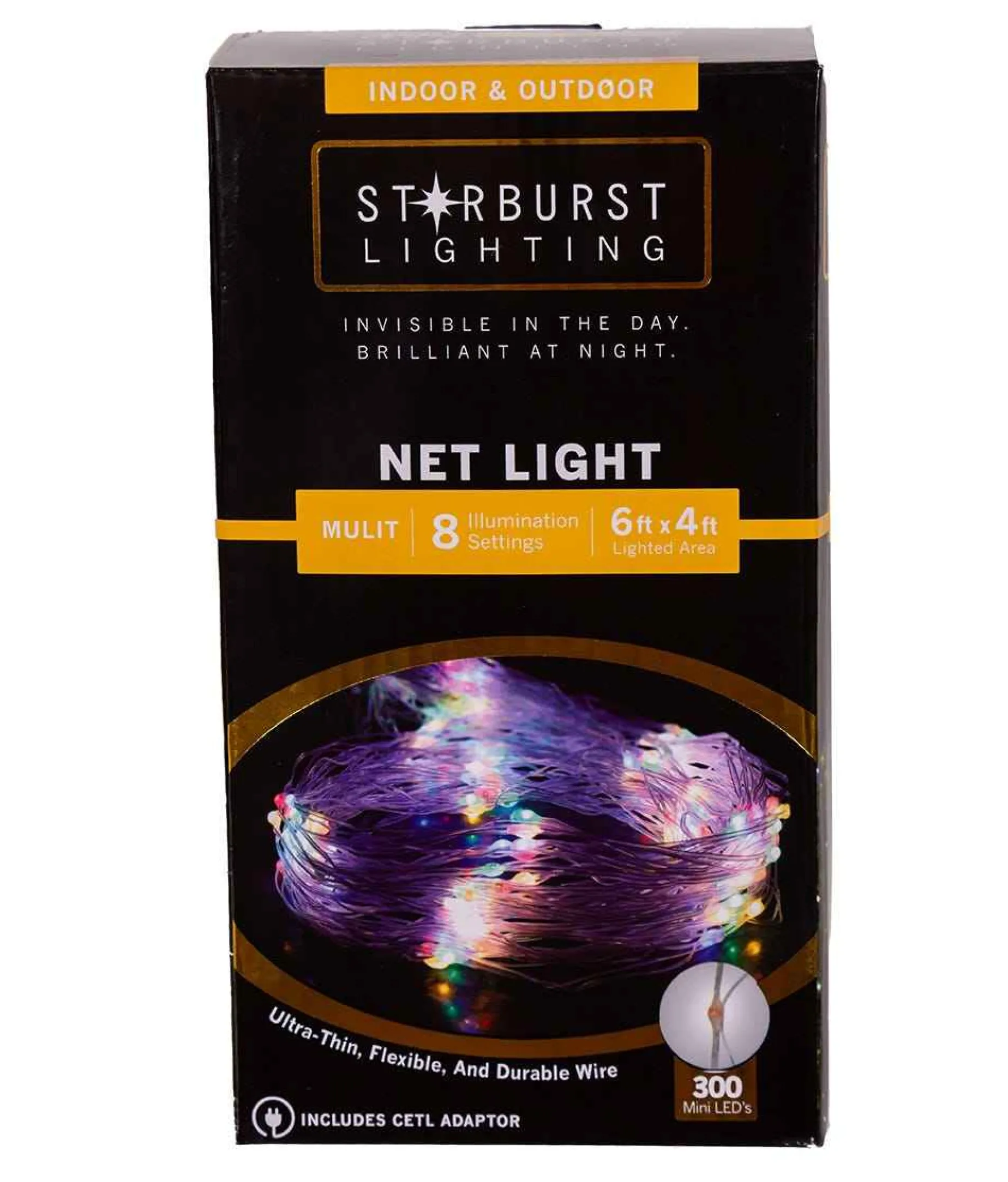 Kurt Adler Lawn And Outdoor Decor* 300-Light 6-Foot Starburst Multi Led Net Light