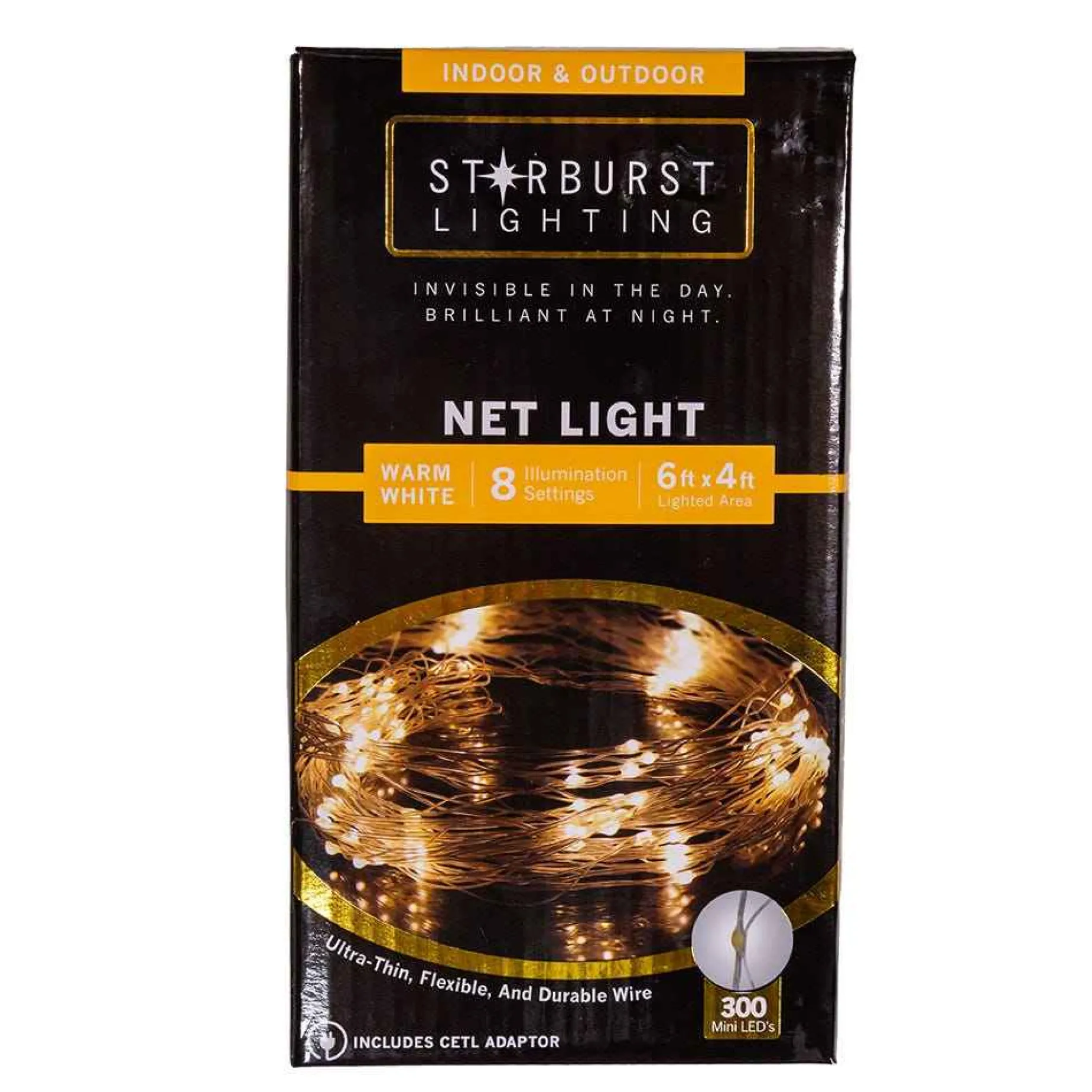 Kurt Adler Lawn And Outdoor Decor* 300-Light 6-Foot Starburst Warm White Led Net Light