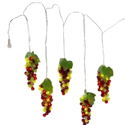 Kurt Adler Lawn And Outdoor Decor* 100-Light Green And Burgundy Led Grape Light Set With 5 Grape Bunches