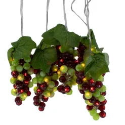 Kurt Adler Lawn And Outdoor Decor* 100-Light Green And Burgundy Led Grape Light Set With 5 Grape Bunches