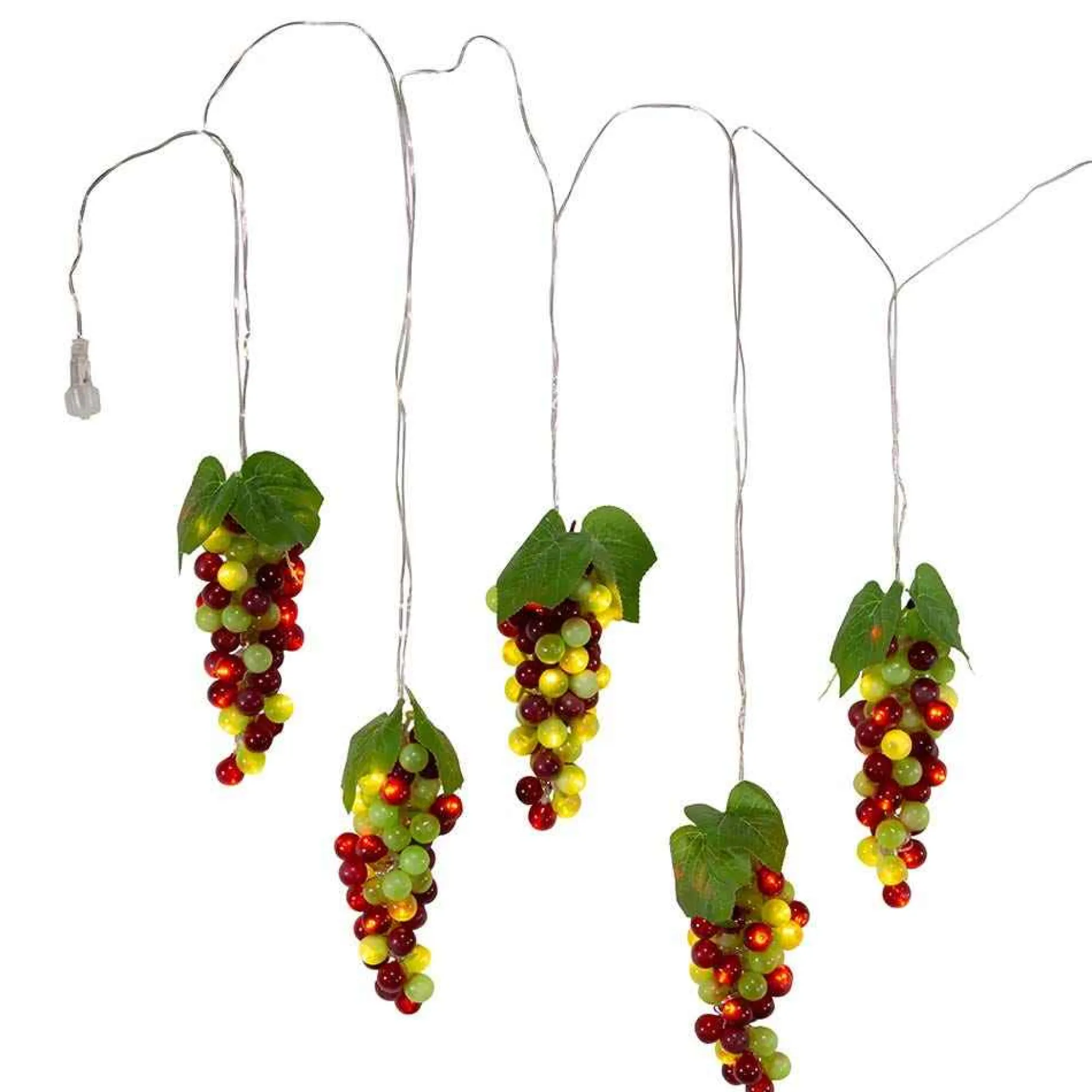 Kurt Adler Lawn And Outdoor Decor* 100-Light Green And Burgundy Led Grape Light Set With 5 Grape Bunches