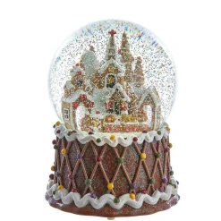 Kurt Adler Tabletop Items* 120Mm Battery-Operated Musical Gingerbread Waterglobe