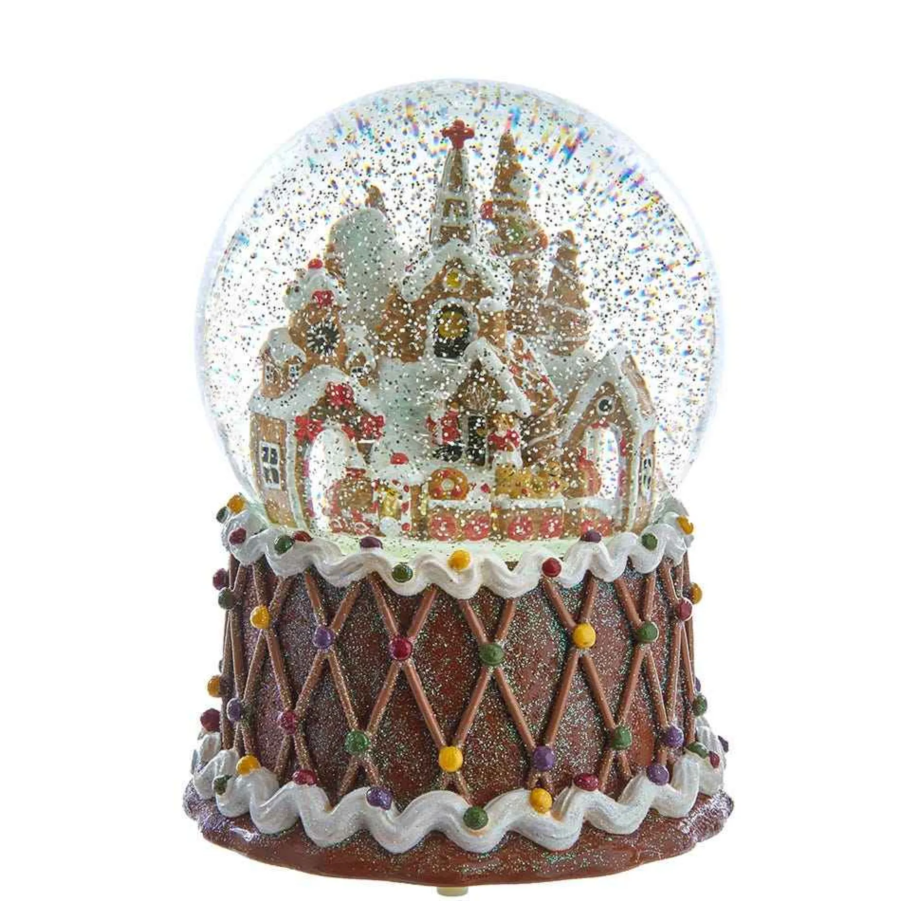 Kurt Adler Tabletop Items* 120Mm Battery-Operated Musical Gingerbread Waterglobe