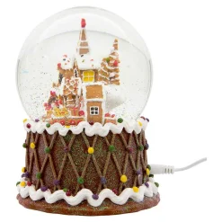 Kurt Adler Tabletop Items* 120Mm Battery-Operated Musical Gingerbread Waterglobe