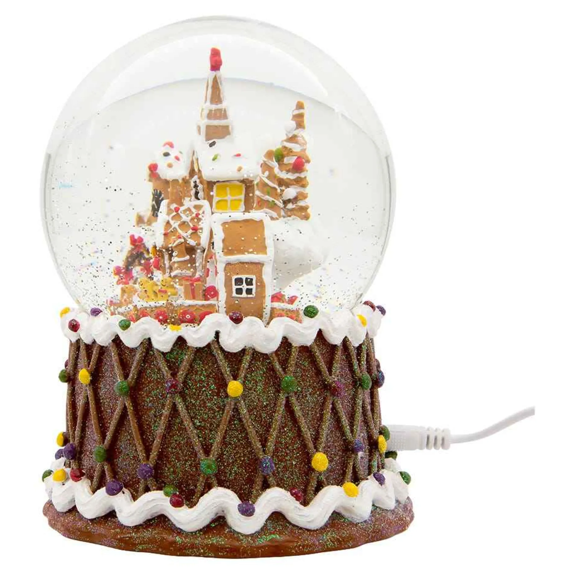Kurt Adler Tabletop Items* 120Mm Battery-Operated Musical Gingerbread Waterglobe
