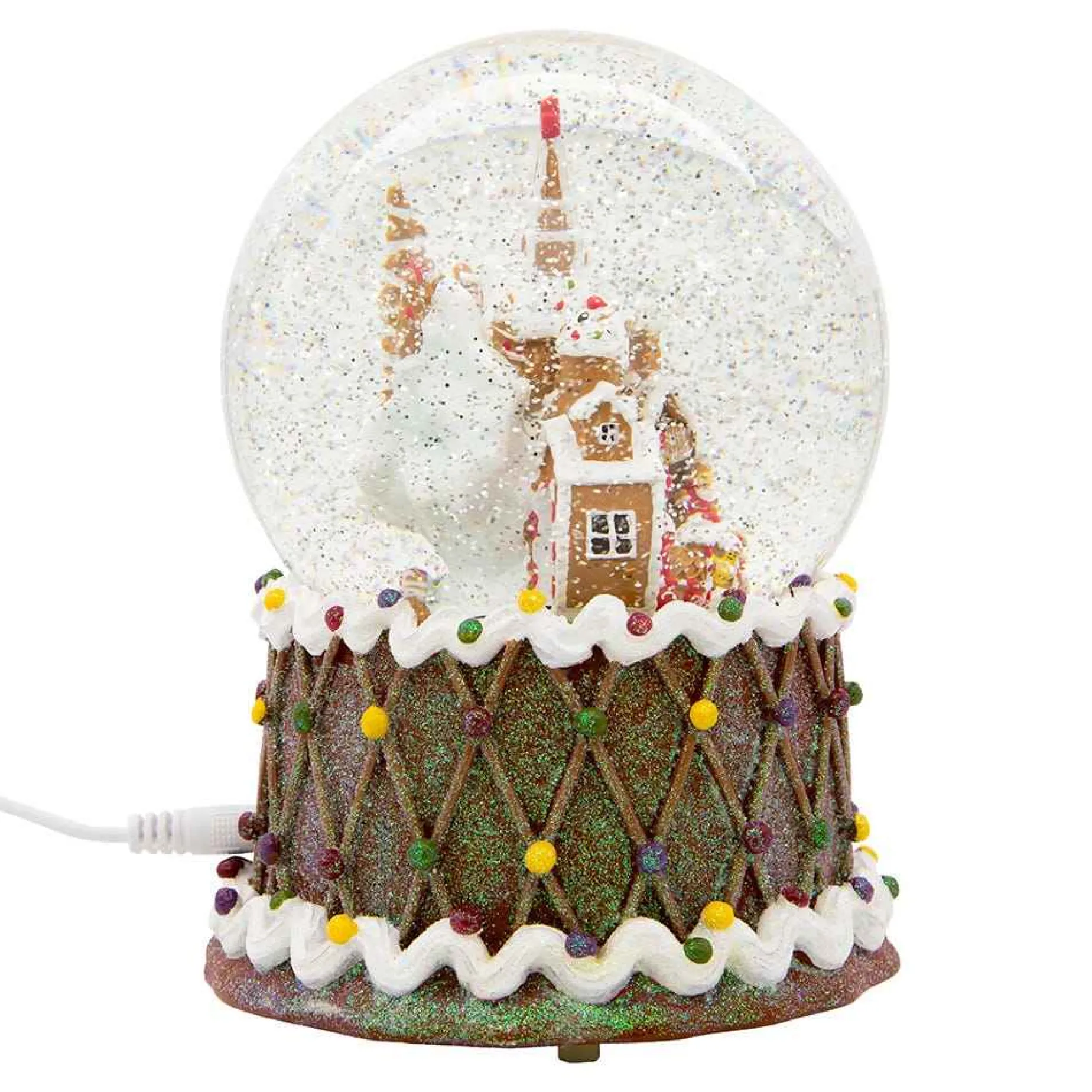 Kurt Adler Tabletop Items* 120Mm Battery-Operated Musical Gingerbread Waterglobe
