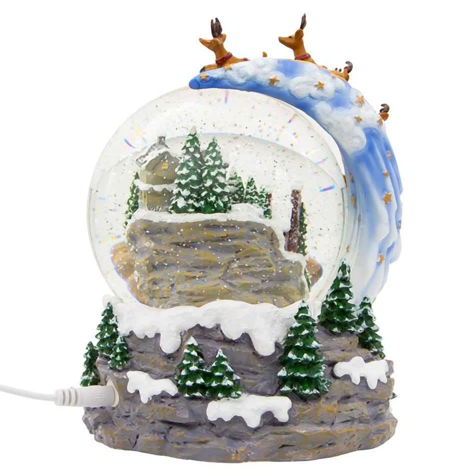 Kurt Adler Tabletop Items* 120Mm Battery-Operated Musical Santa And Sled Waterglobe